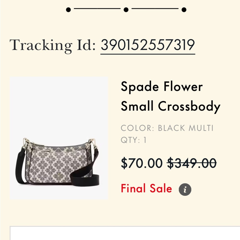 Kate Spade Black Crossbody Bag with Signature Floral Design
